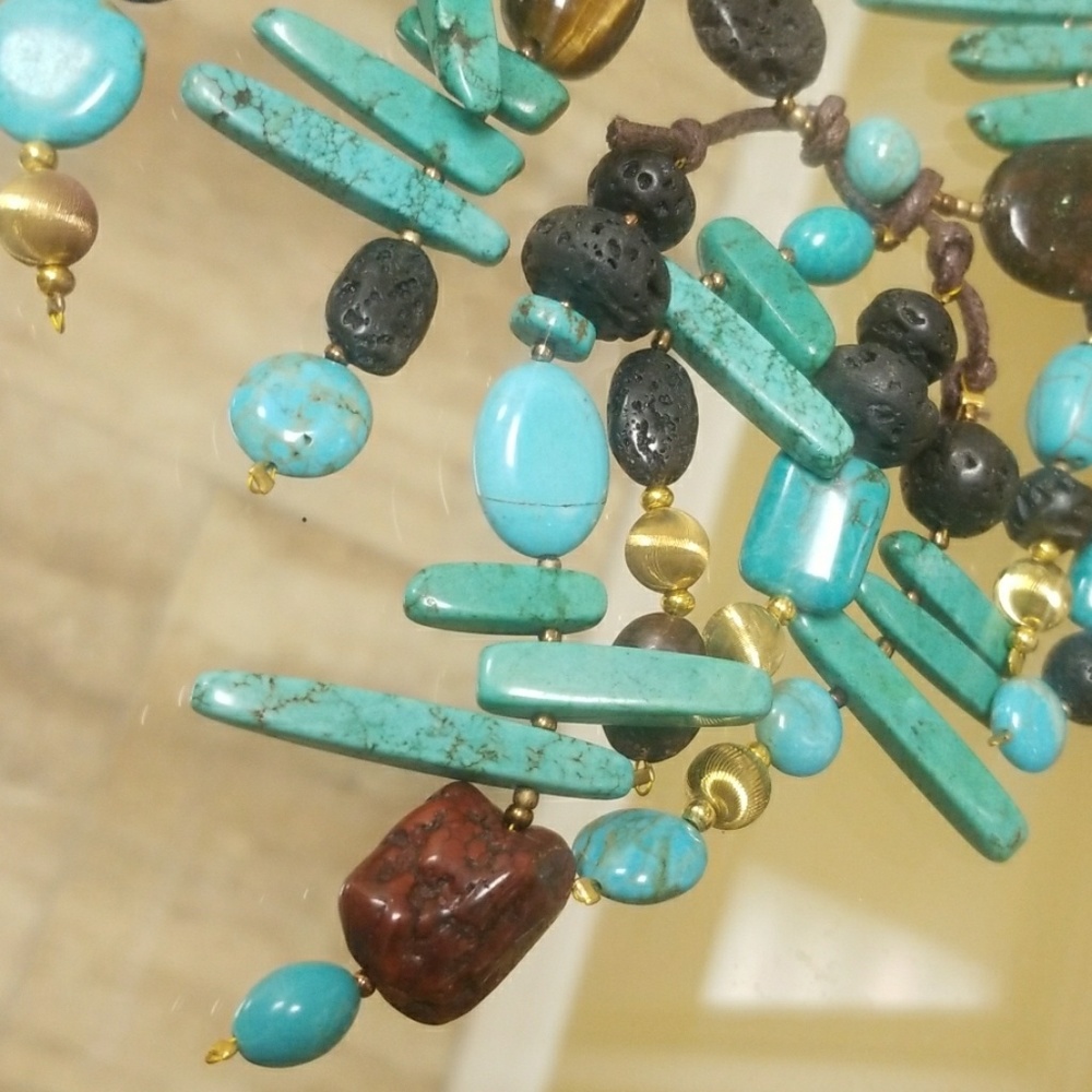 Handmade Turquoise Jasper Natural Stone Necklace - Picture 7 of 12
